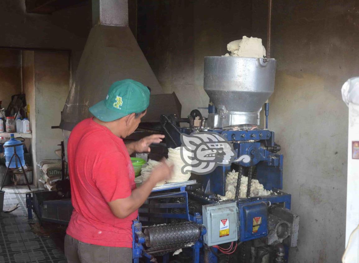 Carísima, por cierto; kilo de tortilla alcanza los 28 pesos en Agua Dulce