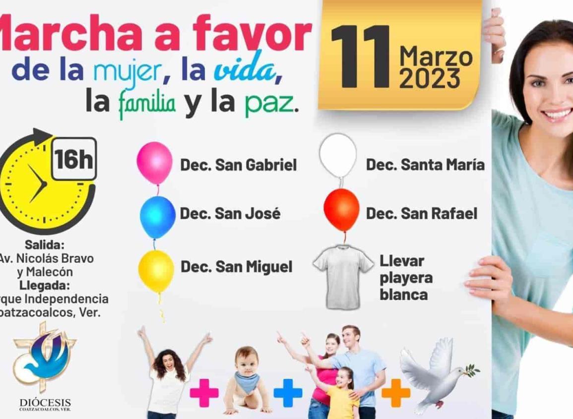 Volverán a marchar por la vida, la paz y la familia en Coatzacoalcos