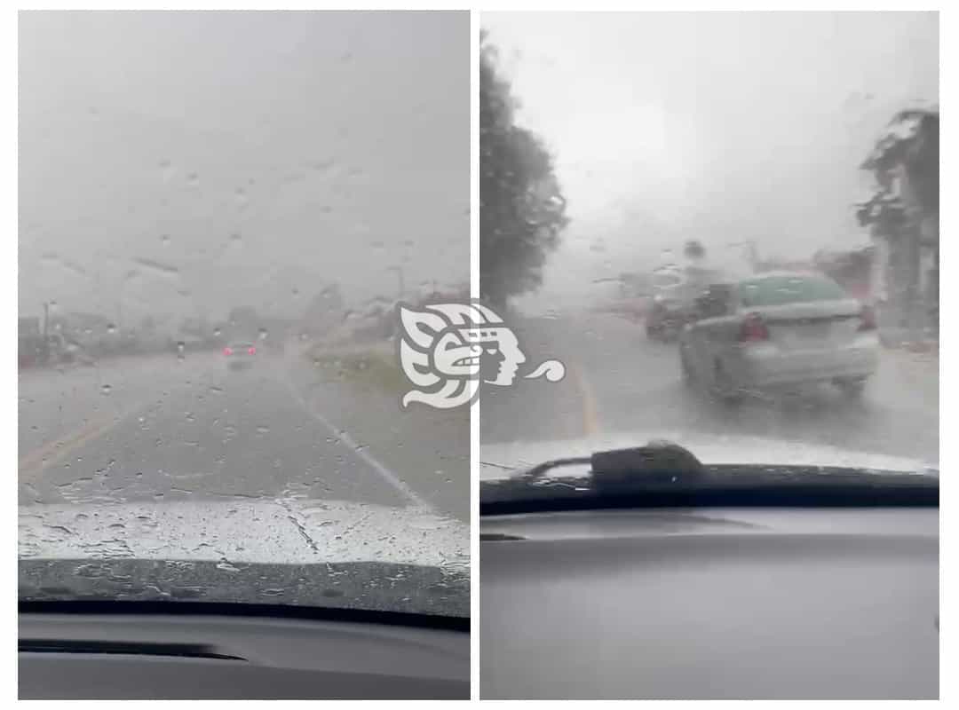 Granizada sorprende a automovilistas en La Joya (video)