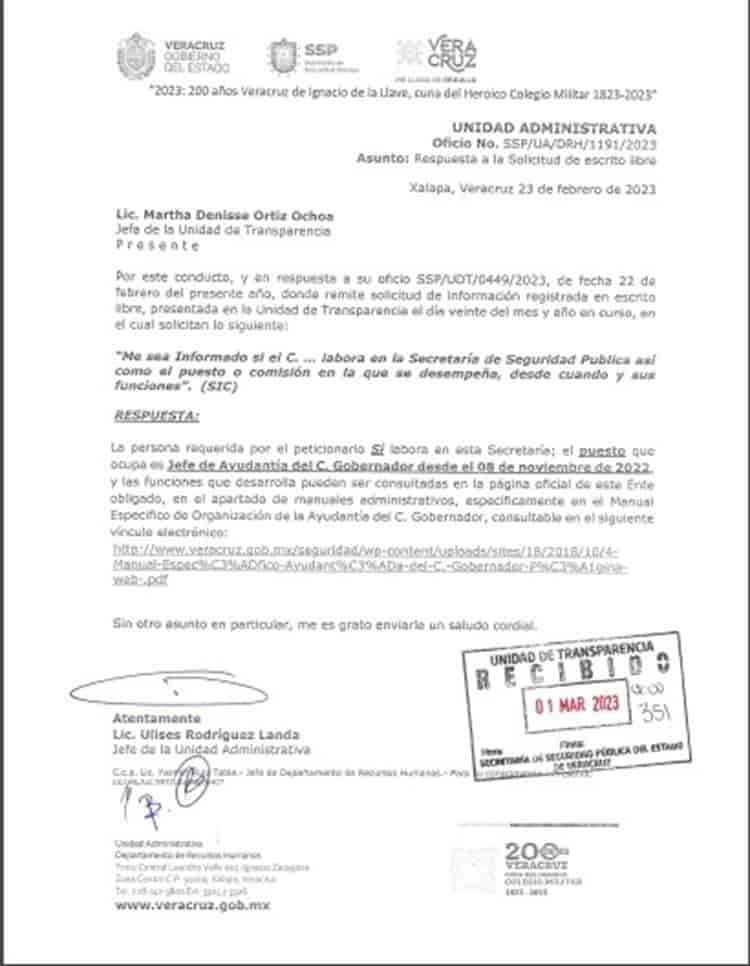 Funcionario de la SSP de Veracruz acusado de acoso siguió laborando hasta marzo