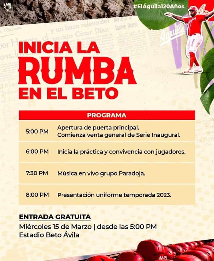¡Rumba en el Beto Ávila! El Águila prepara fiesta de pretemporada