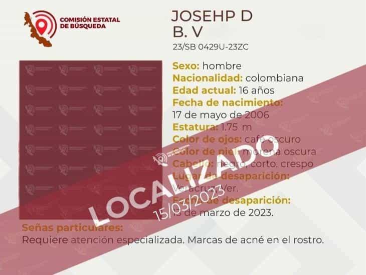 Localizan a joven colombiano de 16 años con reporte de desaparecido en Veracruz
