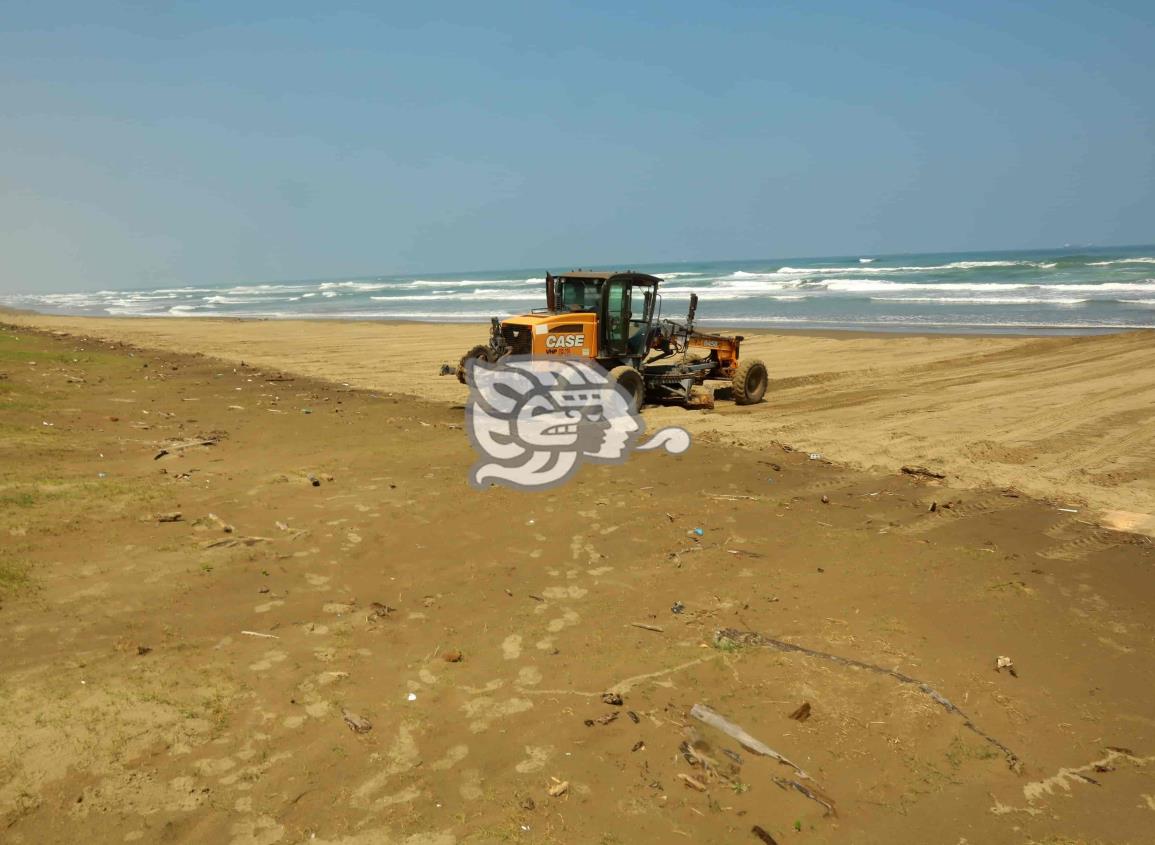 ¡Estará lista para la Semana Santa! , realizan limpia y emparejamiento de la playa (+Video)