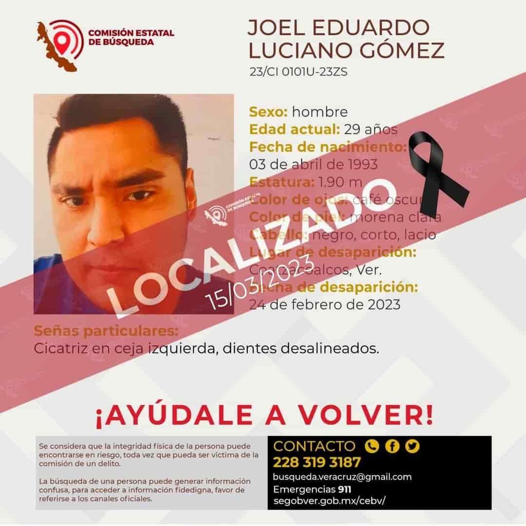 Cuerpo encontrado en el sur de Veracruz, sí era Joel Eduardo, joven reportado como desaparecido