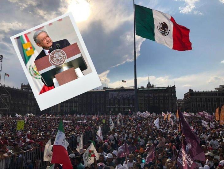 “México es un país libre, no es un protectorado de EU”: AMLO ante un Zócalo repleto