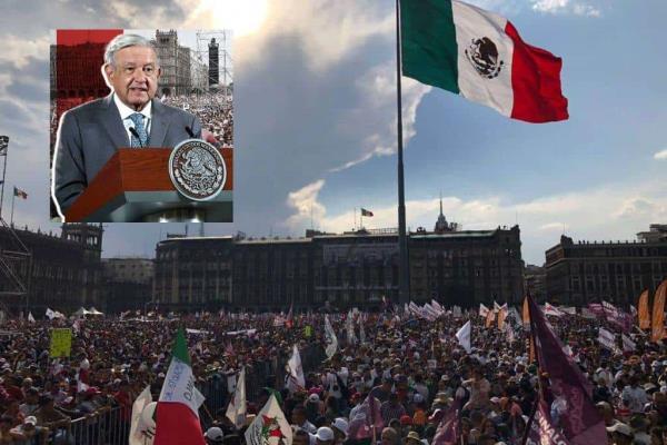 "México es un país libre, no es un protectorado de EU": AMLO ante un Zócalo repleto