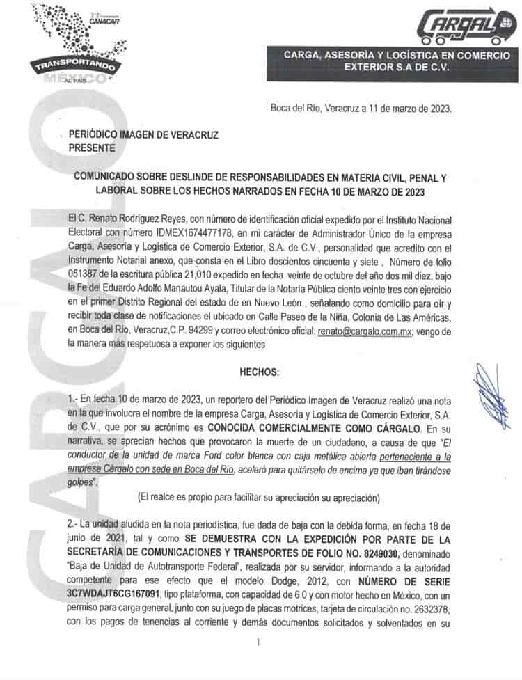 Empresa Cárgalo alerta por camioneta que vendió en 2021