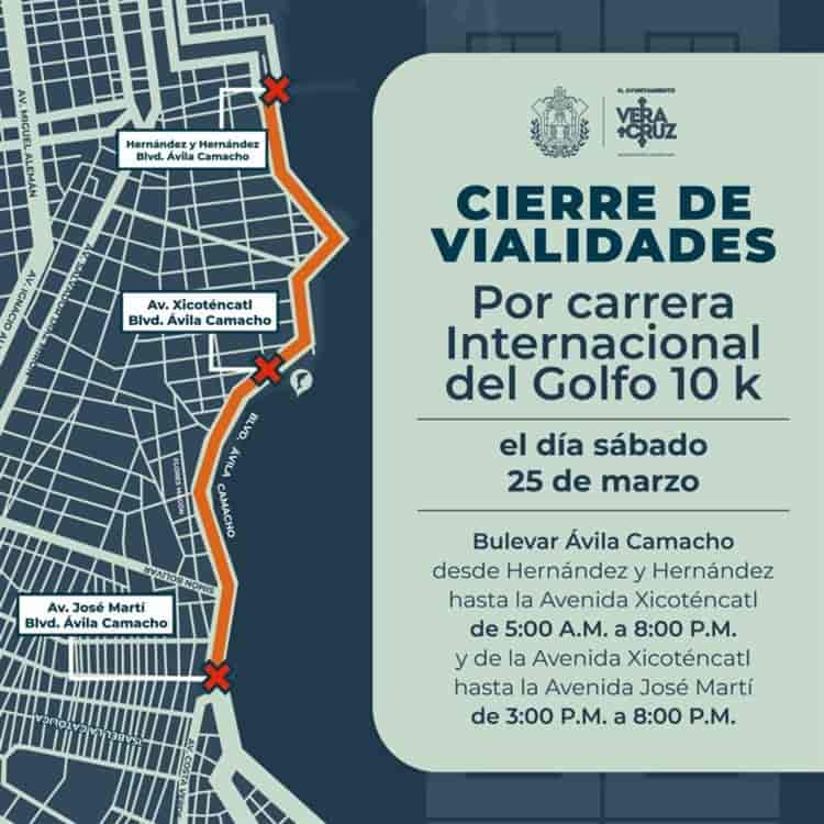 Habrá cierres viales por carrera deportiva en Veracruz; conoce cuándo