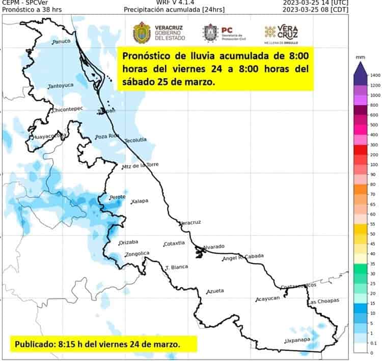 ¡Calor y poca lluvia! Así estará el clima este viernes en Veracruz