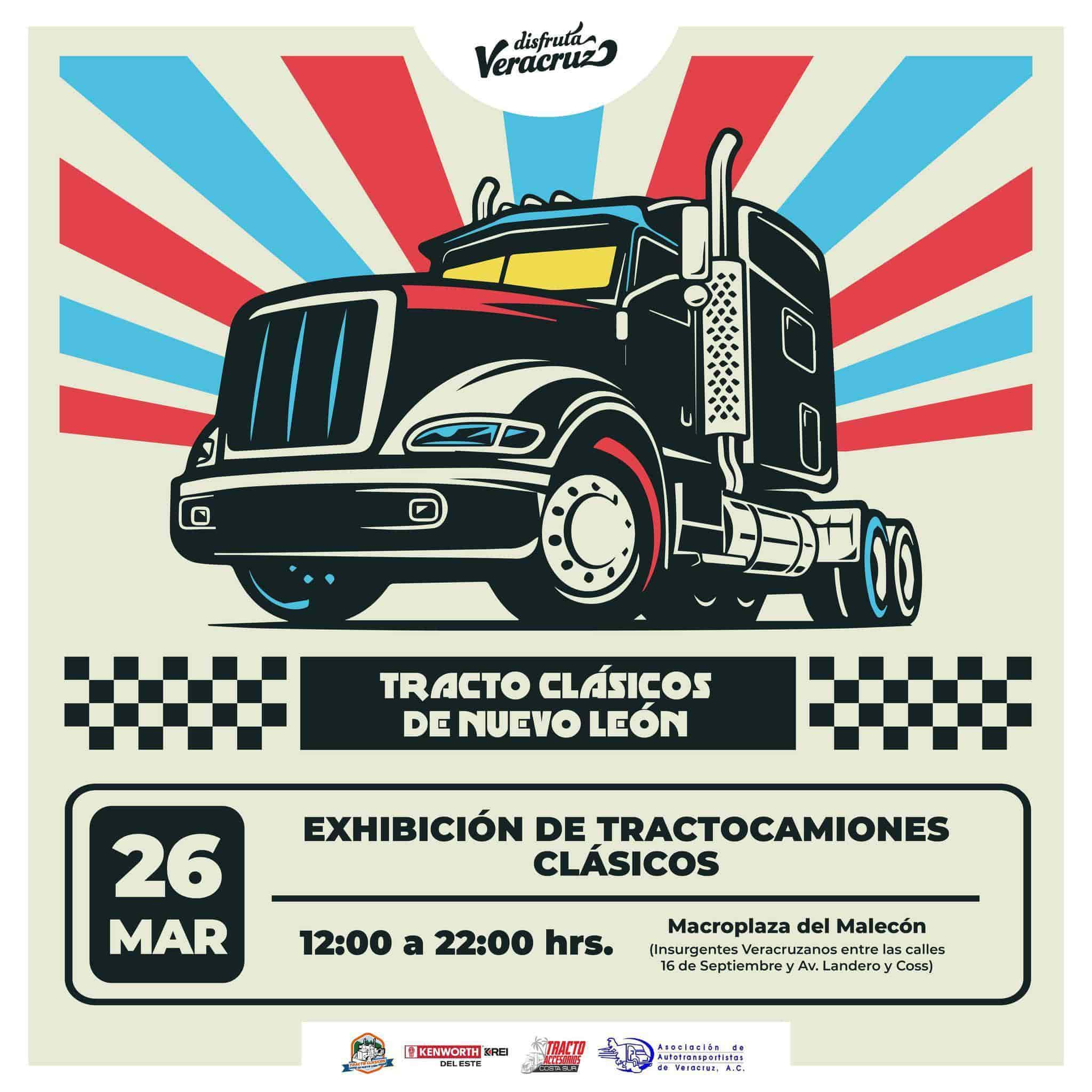 Tractocamiones clásicos realizarán exhibición en el malecón de Veracruz