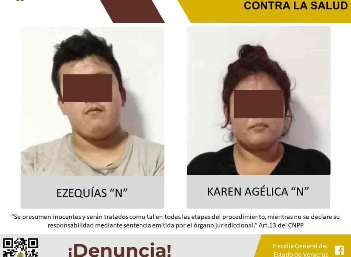 Pareja detenida con hierba y cristal seguirá proceso en libertad en Las Choapas