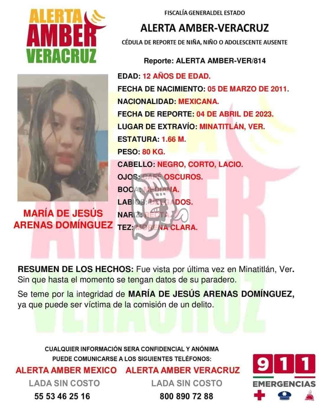 Sin noticias de menor desaparecida en Minatitlán