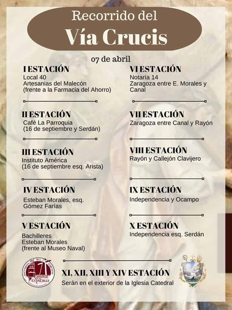 Actividades religiosas de jueves a domingo en Veracruz por Semana Santa