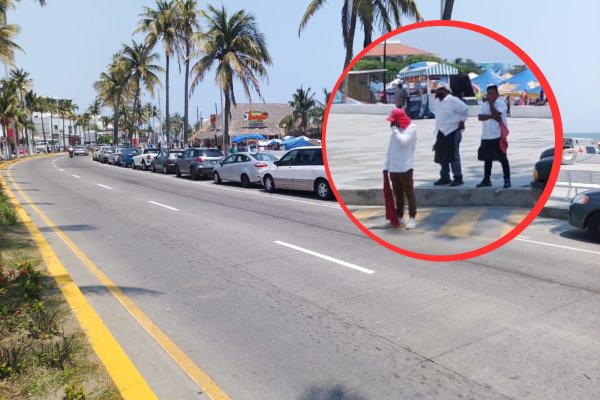 Denuncian cobros excesivos de "franeleros" en zonas de playas de Veracruz