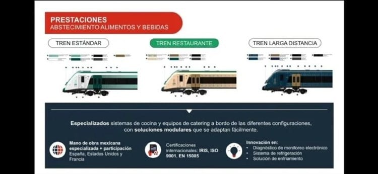 Colocaran un restaurante en los vagones del Tren Maya; así lucirá