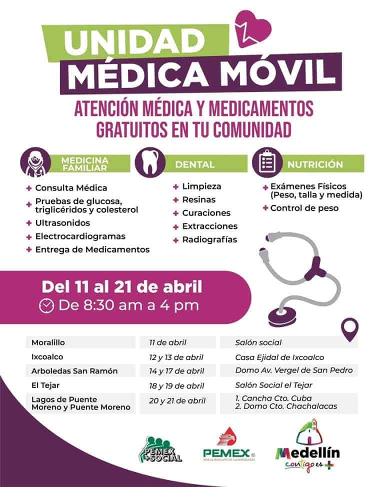 Alistan “Brigadas de Salud” gratuitas en localidades de Medellín de Bravo