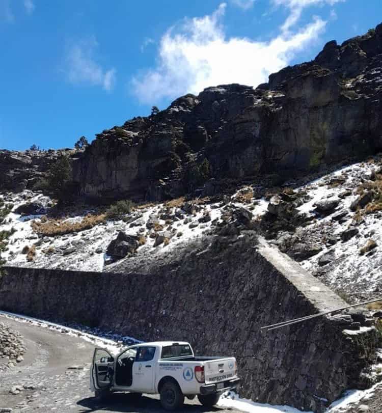 Cae nieve en el Cofre de Perote en plena Primavera