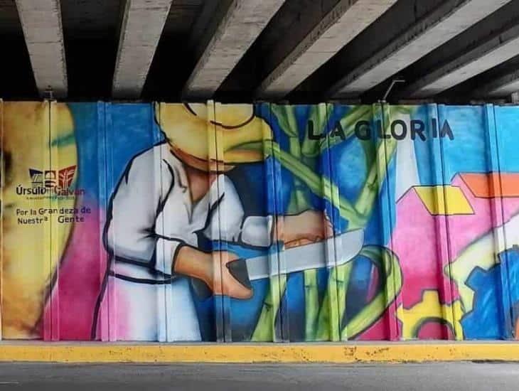 Inauguran mural en bajos del puente vehicular de Cempoala