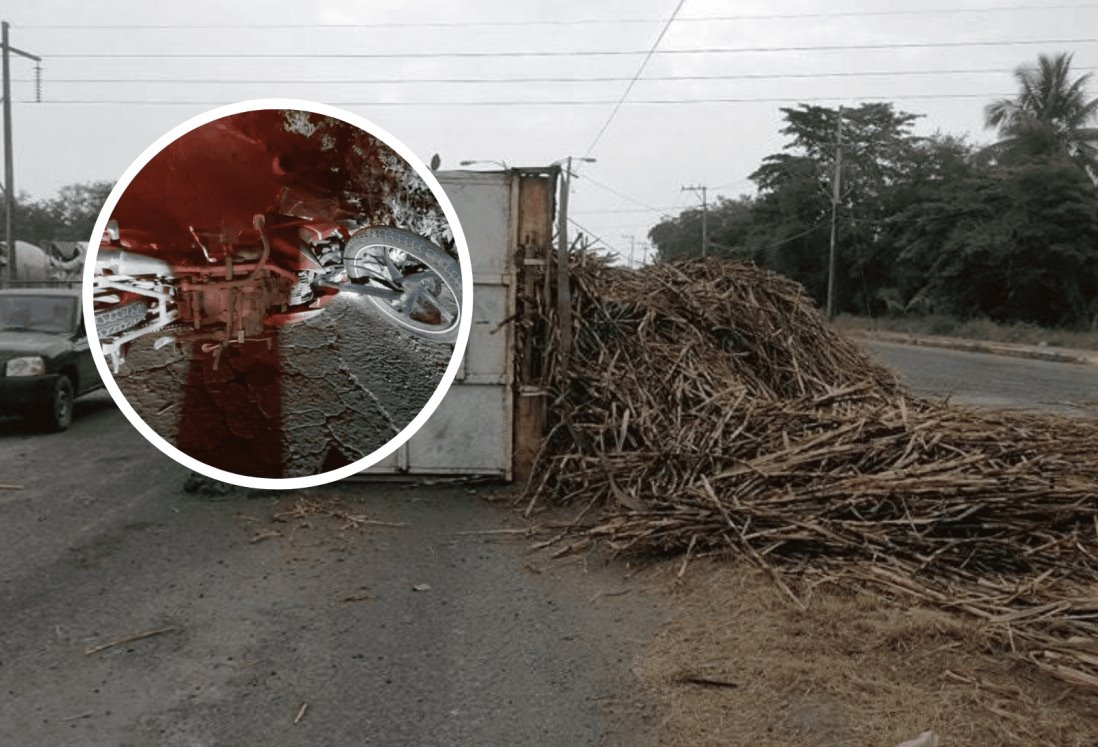 Caña regada en carreteras de la Cuenca  del Papaloapan provocan la mayoría de los accidentes de moto