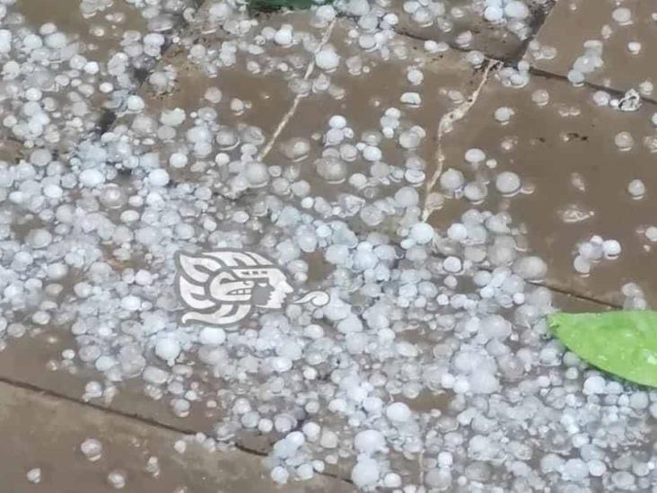 ¡Tregua tras calorón! sorprende lluvia y caída de granizo en Acayucan (+Video)