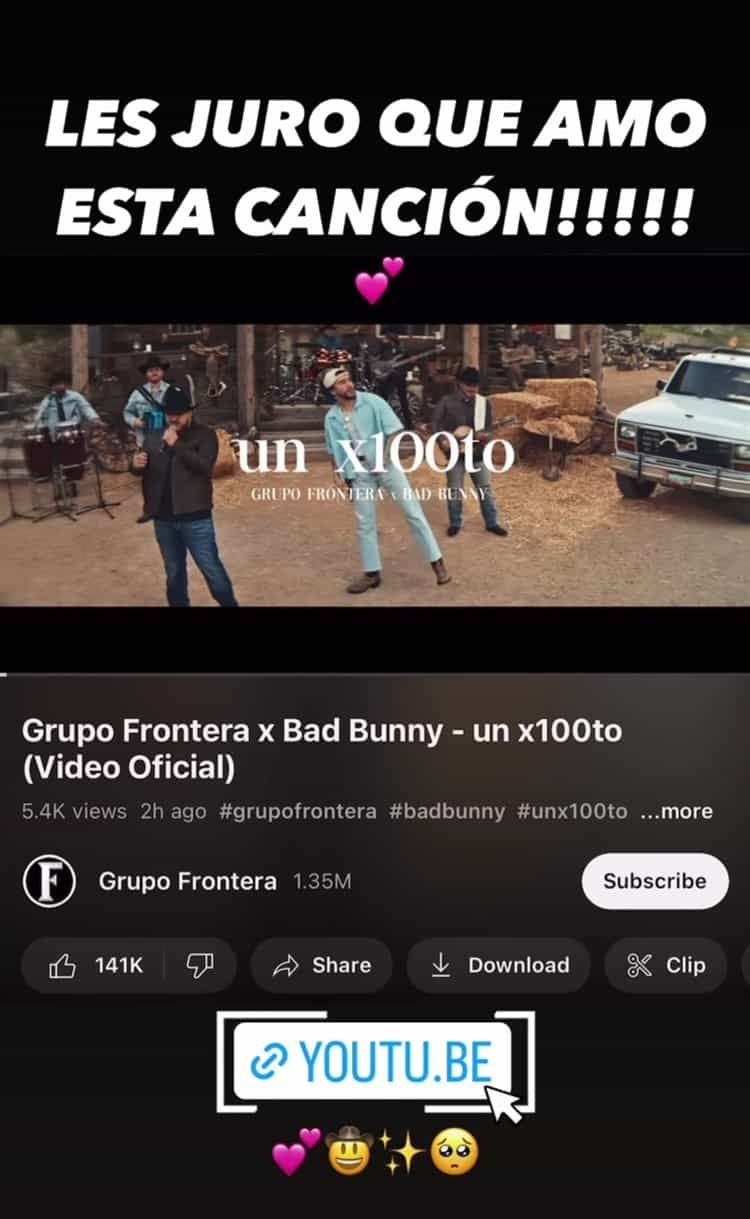 ¡Conejo grupero! Bad Bunny y Grupo Frontera estrenan uno x100to (+Video)