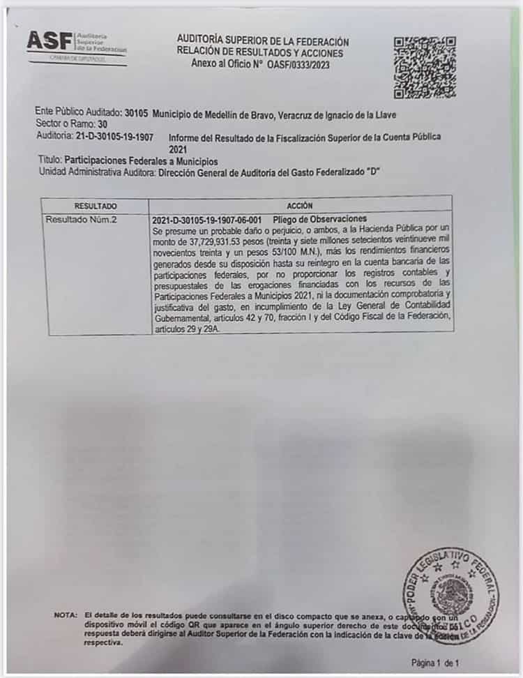 ASF determina que Polo Deschamps malversó 38 MDP de recursos federales de Medellín