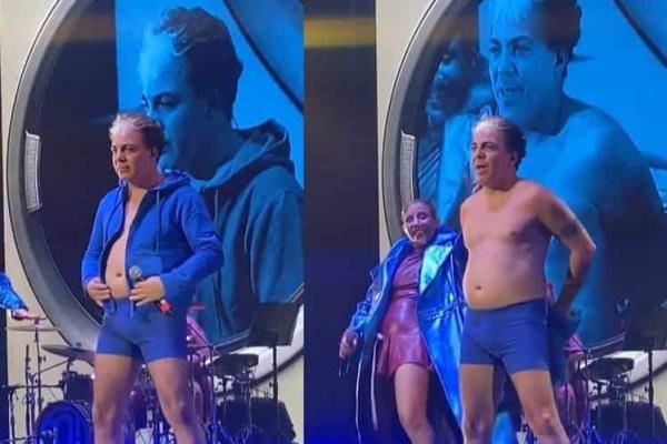 ¿Qué te panzó? Cristian Castro ´sorprende´ en concierto de Miranda (+Video)
