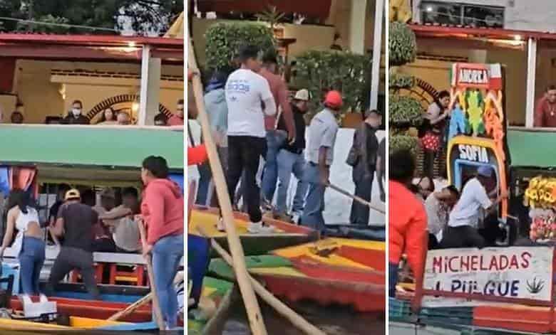 ¡Ya déjalo! Captan batalla campan en las trajineras de Xochimilco (+Video)