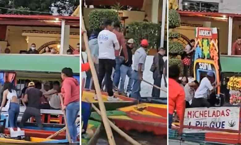 Batalla campal entre 20 jóvenes  en las trajineras de Xochimilco (+Video)