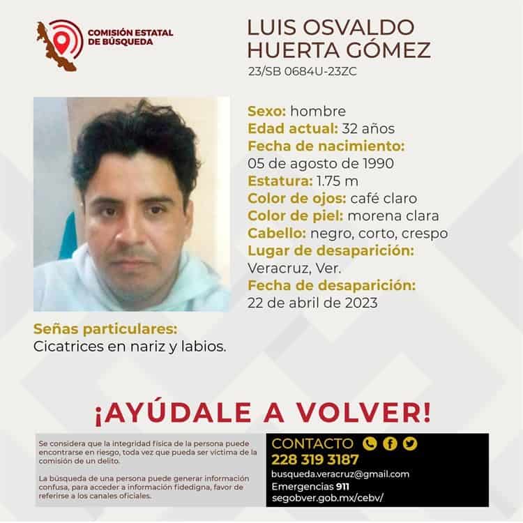 Luis Osvaldo lleva 3 días desaparecido en Veracruz; urge su localización
