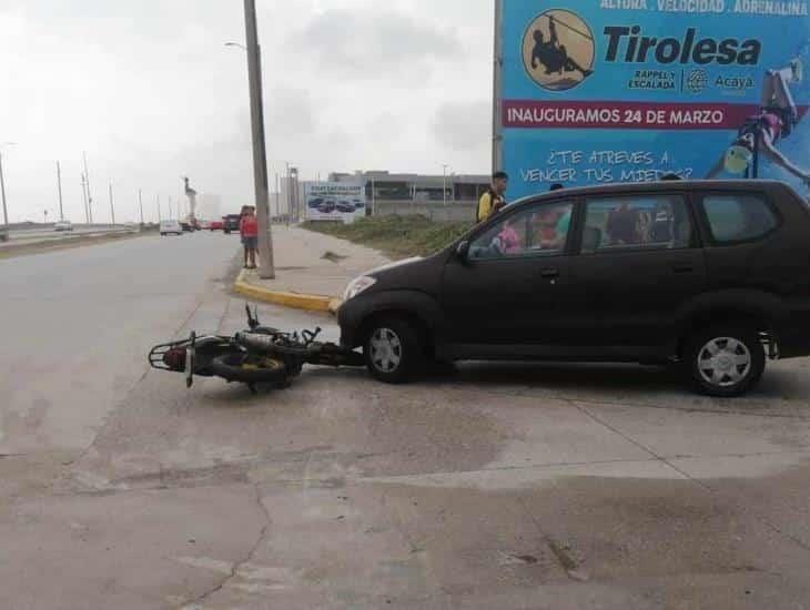 Choque en el Malecón deja a motociclista lesionado