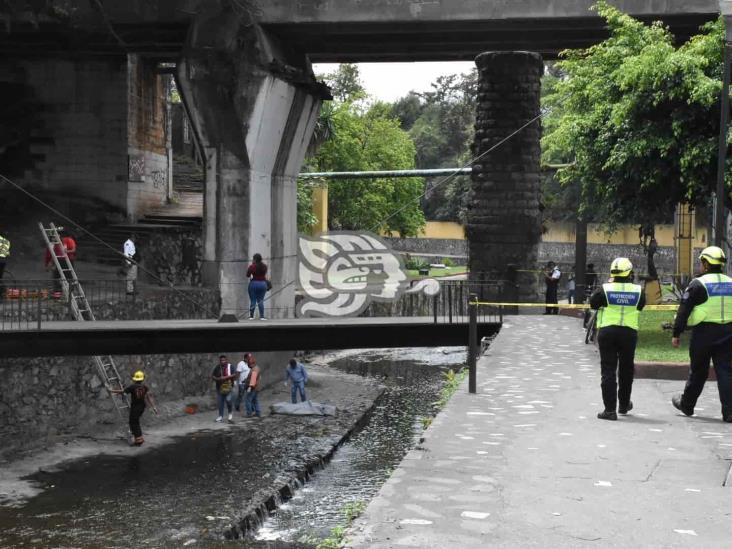 Localizan cadáver de hombre en río Orizaba; habría caído de puente