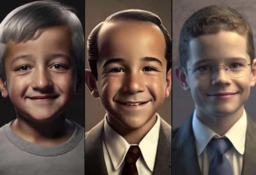 IA recrea imágenes de políticos mexicanos en su etapa de niños