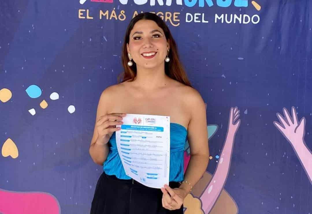 Se inscribe Angélica Morfín, la tercera candidata a reina del Carnaval de Veracruz