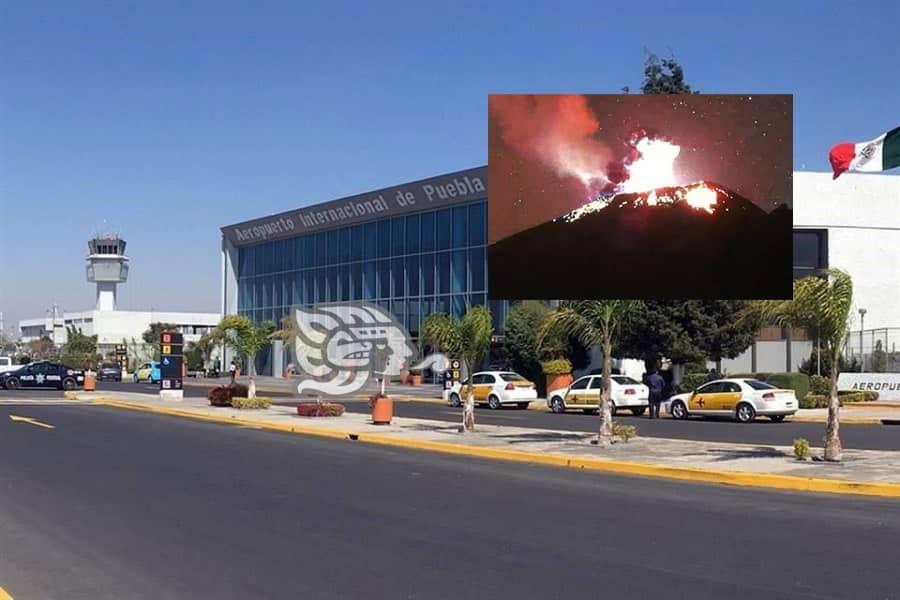 Popocatépetl registra actividad; afecta operaciones en el Aeropuerto de Puebla