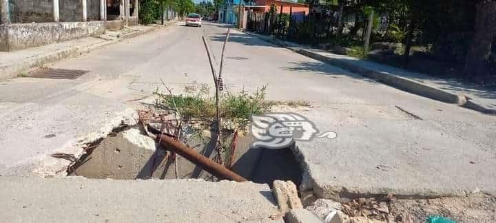 En mal estado calles de Las Choapas