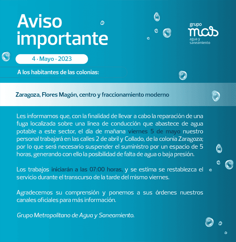 ¡Atención! Estas colonias de Veracruz no tendrán agua este viernes 5 de mayo