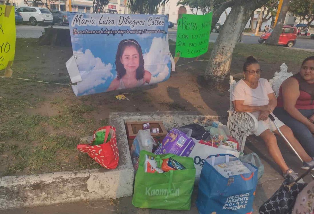 Piden ayuda para hijos de María Luisa; instalan centro de acopio en Veracruz