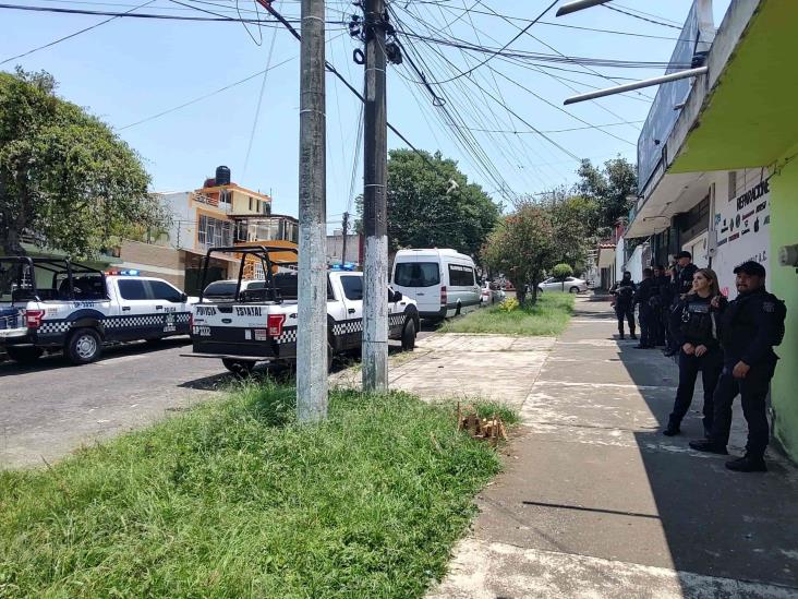 Movilización policial por supuesto levantón en avenida Américas, en Xalapa