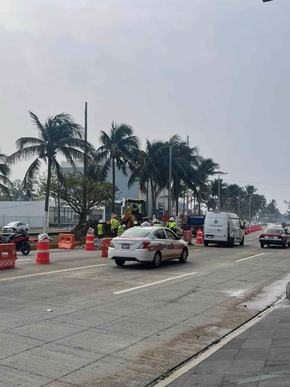 Reducción de carriles en bulevar Ruiz Cortines, en Boca del Río