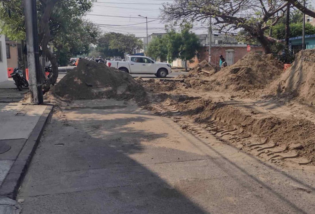 Calles cerradas y llenas de zanjas en Veracruz ¡Un verdadero caos!