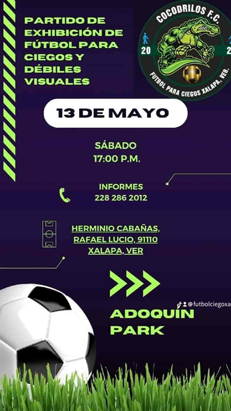 Cocodrilos Xalapa debutará jugando su primer partido de fútbol de invidentes