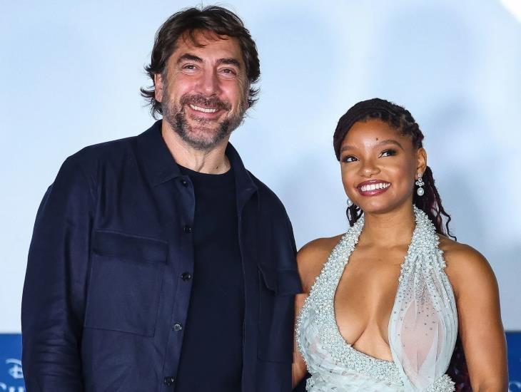 Javier Bardem y Halle Bailey promueven en CDMX el live action de La Sirenita (+Video)