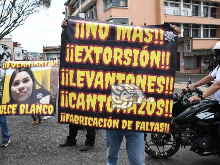 Protestan en Xalapa contra elementos de la SSP por violencia y abuso de autoridad