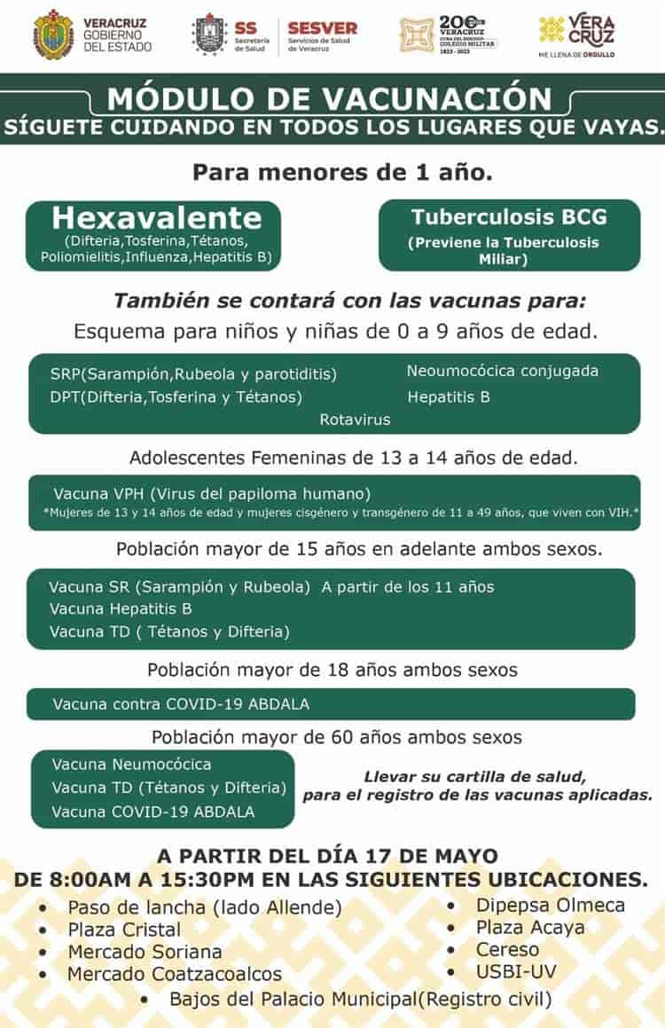 ¡Ya inició! Vacunarán contra diversas enfermedades en Coatza y villa Allende; ¿Cuál es el horario y los puntos de aplicación?