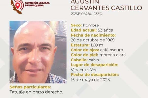 ¡Ayúdanos a encontrarlo! Desaparece hombre de 53 años en calles de Veracruz