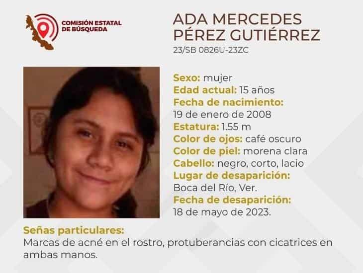 Buscan a Ada Mercedes de 15 años, desapareció en Boca del Río