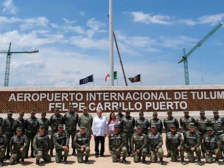 AMLO supervisa los avances de la construcción del tramo 5 del Tren Maya