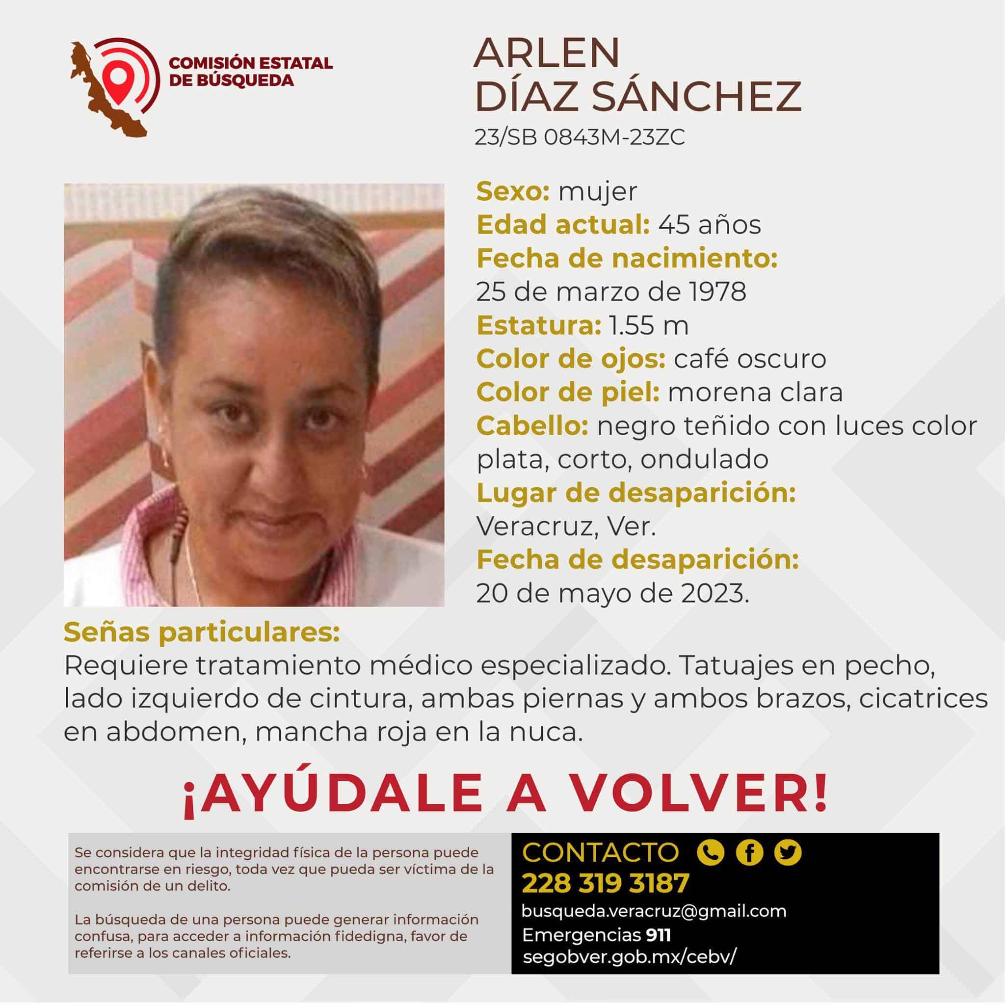 Buscan a Arlen Díaz Sánchez, desapareció en Veracruz
