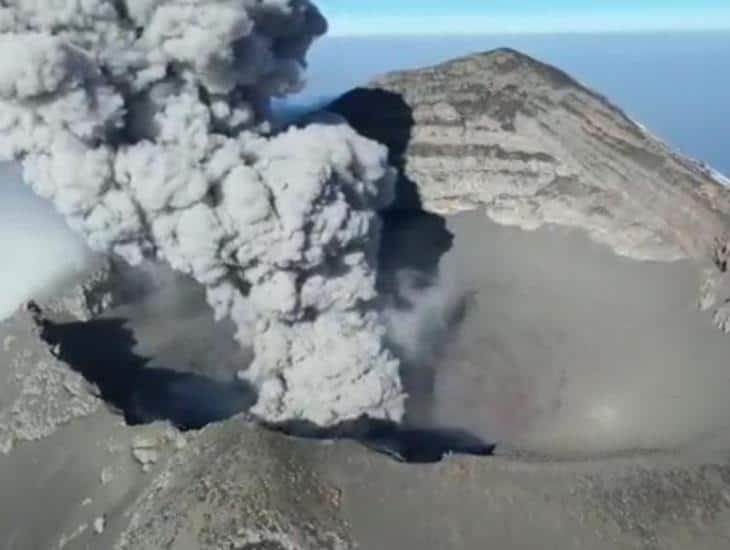 ¡Increíbles imágenes! Así un dron de la Marina ‘vigila’ el cráter del Popocatépetl (+Video)